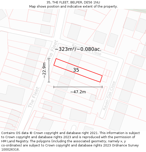35, THE FLEET, BELPER, DE56 1NU: Plot and title map