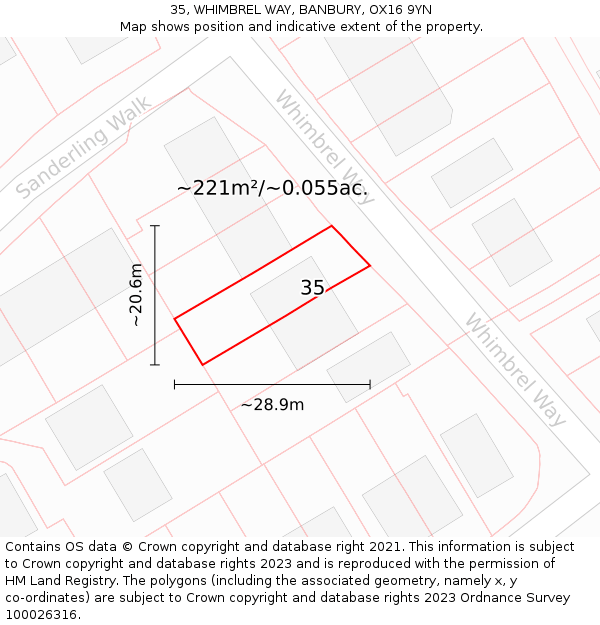 35, WHIMBREL WAY, BANBURY, OX16 9YN: Plot and title map