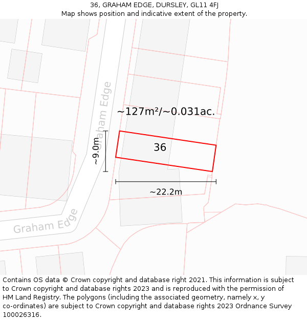 36, GRAHAM EDGE, DURSLEY, GL11 4FJ: Plot and title map
