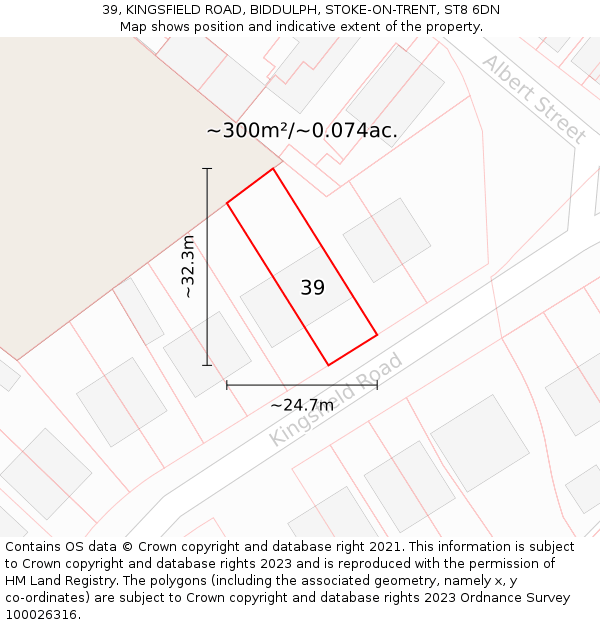 39, KINGSFIELD ROAD, BIDDULPH, STOKE-ON-TRENT, ST8 6DN: Plot and title map