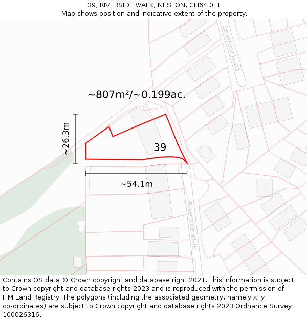 39, RIVERSIDE WALK, NESTON, CH64 0TT: Plot and title map