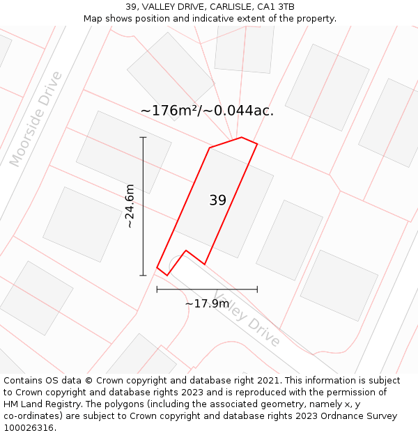 39, VALLEY DRIVE, CARLISLE, CA1 3TB: Plot and title map