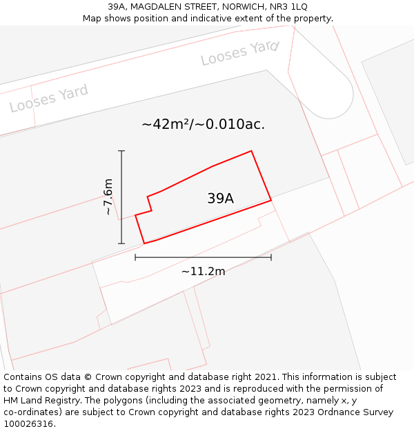 39A, MAGDALEN STREET, NORWICH, NR3 1LQ: Plot and title map