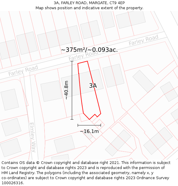 3A, FARLEY ROAD, MARGATE, CT9 4EP: Plot and title map