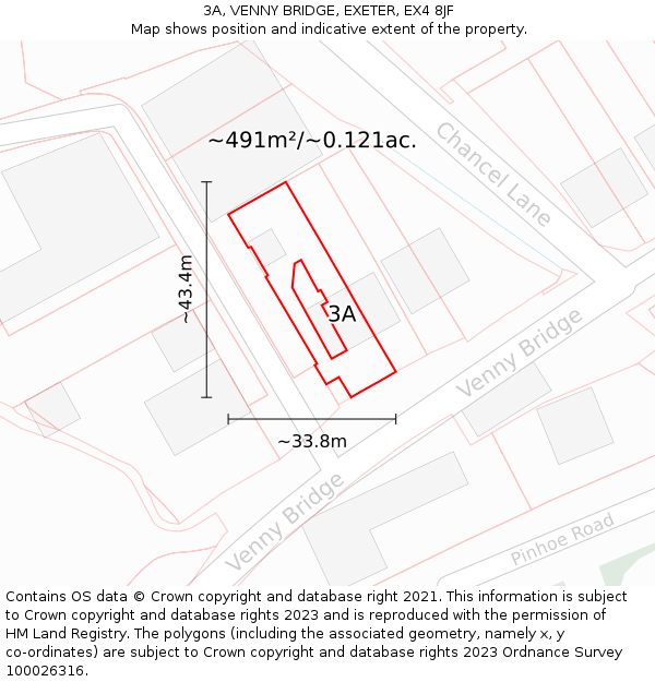 3A, VENNY BRIDGE, EXETER, EX4 8JF: Plot and title map