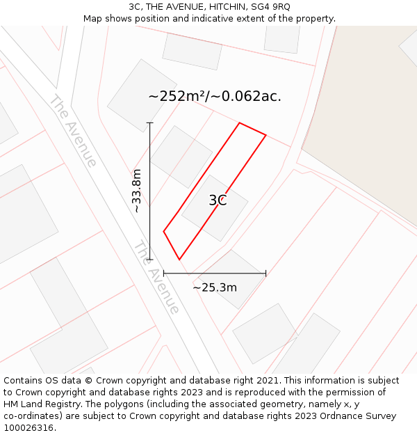3C, THE AVENUE, HITCHIN, SG4 9RQ: Plot and title map