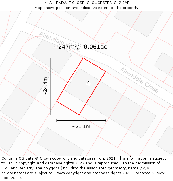 4, ALLENDALE CLOSE, GLOUCESTER, GL2 0AF: Plot and title map