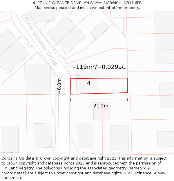 4, ETHNIE GLEANER DRIVE, AYLSHAM, NORWICH, NR11 6FR: Plot and title map