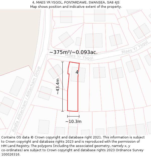 4, MAES YR YSGOL, PONTARDAWE, SWANSEA, SA8 4JS: Plot and title map