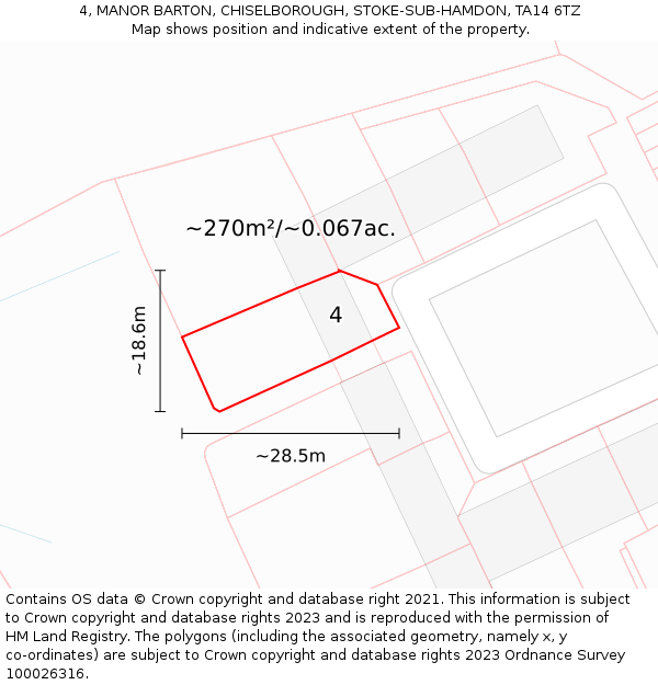 4, MANOR BARTON, CHISELBOROUGH, STOKE-SUB-HAMDON, TA14 6TZ: Plot and title map