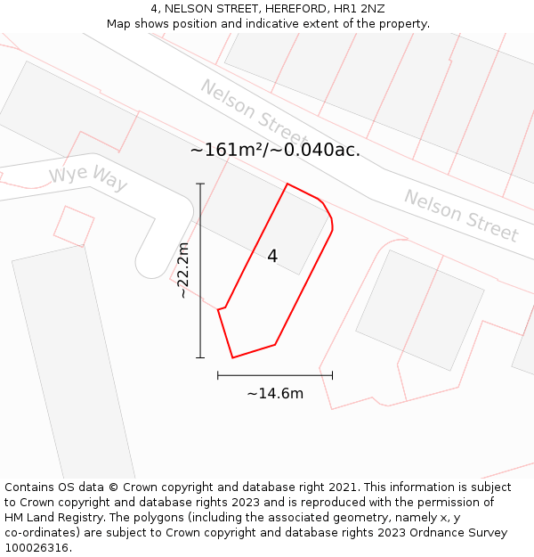 4, NELSON STREET, HEREFORD, HR1 2NZ: Plot and title map