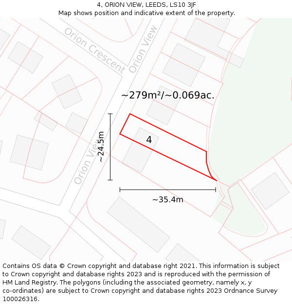 4, ORION VIEW, LEEDS, LS10 3JF: Plot and title map