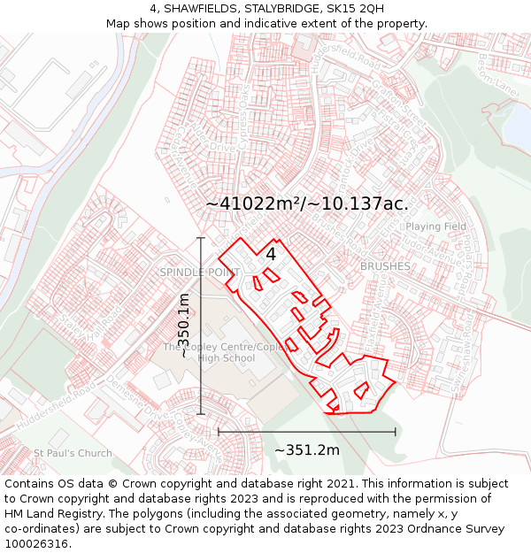 4, SHAWFIELDS, STALYBRIDGE, SK15 2QH: Plot and title map