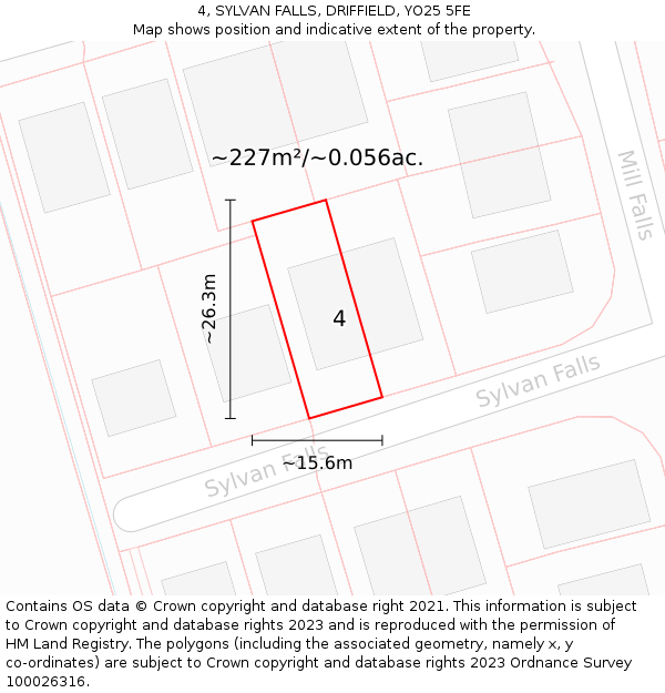 4, SYLVAN FALLS, DRIFFIELD, YO25 5FE: Plot and title map