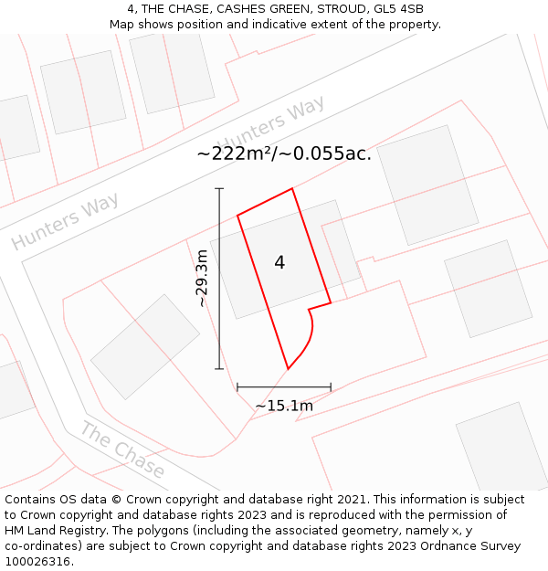 4, THE CHASE, CASHES GREEN, STROUD, GL5 4SB: Plot and title map