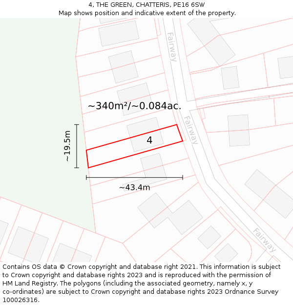 4, THE GREEN, CHATTERIS, PE16 6SW: Plot and title map