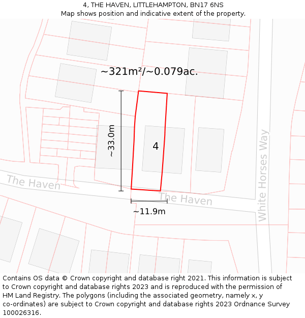 4, THE HAVEN, LITTLEHAMPTON, BN17 6NS: Plot and title map