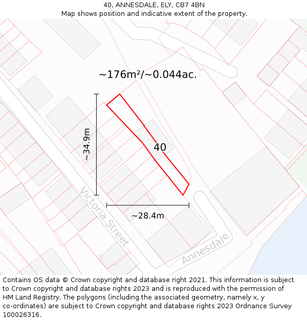 40, ANNESDALE, ELY, CB7 4BN: Plot and title map
