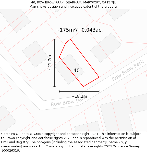 40, ROW BROW PARK, DEARHAM, MARYPORT, CA15 7JU: Plot and title map