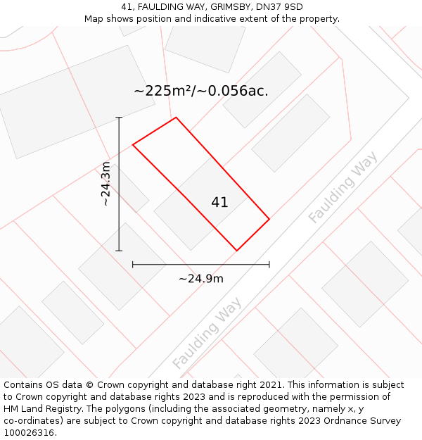 41, FAULDING WAY, GRIMSBY, DN37 9SD: Plot and title map