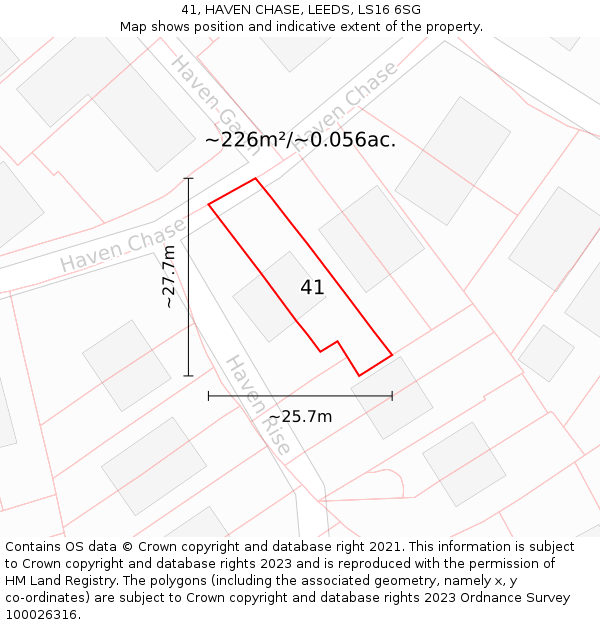 41, HAVEN CHASE, LEEDS, LS16 6SG: Plot and title map