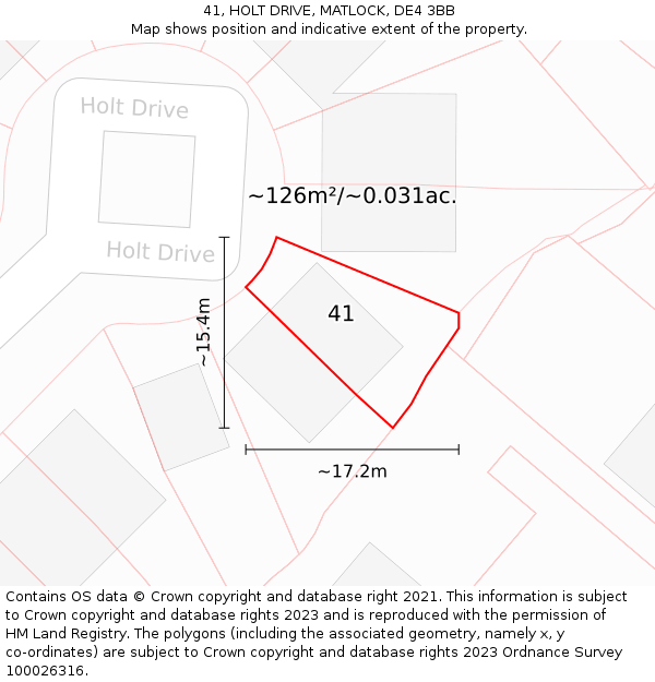 41, HOLT DRIVE, MATLOCK, DE4 3BB: Plot and title map