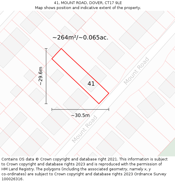 41, MOUNT ROAD, DOVER, CT17 9LE: Plot and title map