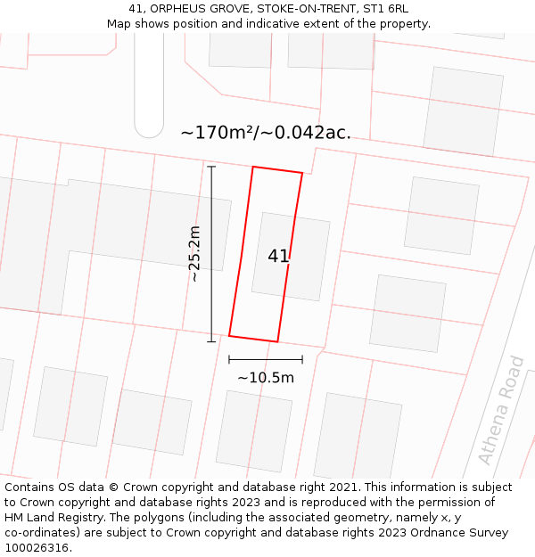 41, ORPHEUS GROVE, STOKE-ON-TRENT, ST1 6RL: Plot and title map