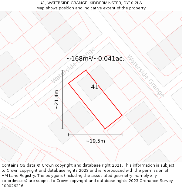 41, WATERSIDE GRANGE, KIDDERMINSTER, DY10 2LA: Plot and title map