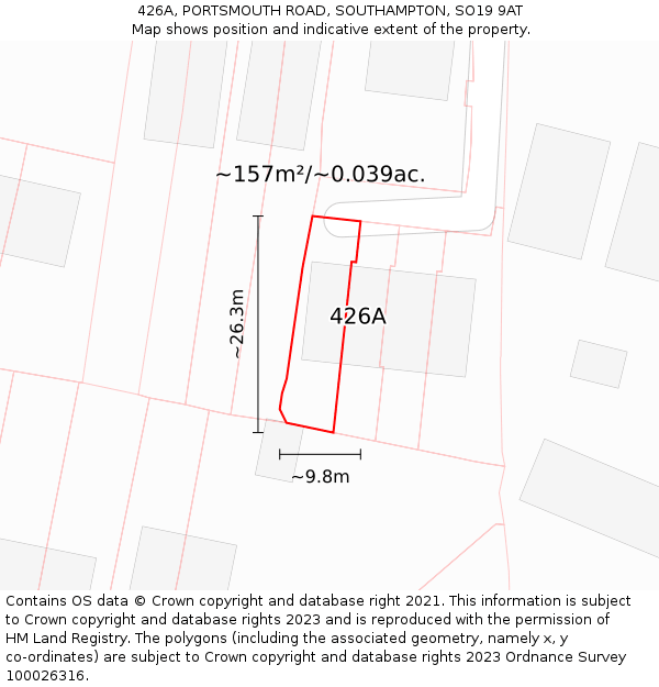 426A, PORTSMOUTH ROAD, SOUTHAMPTON, SO19 9AT: Plot and title map