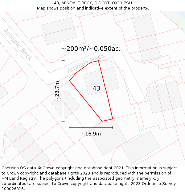 43, ARNDALE BECK, DIDCOT, OX11 7SU: Plot and title map
