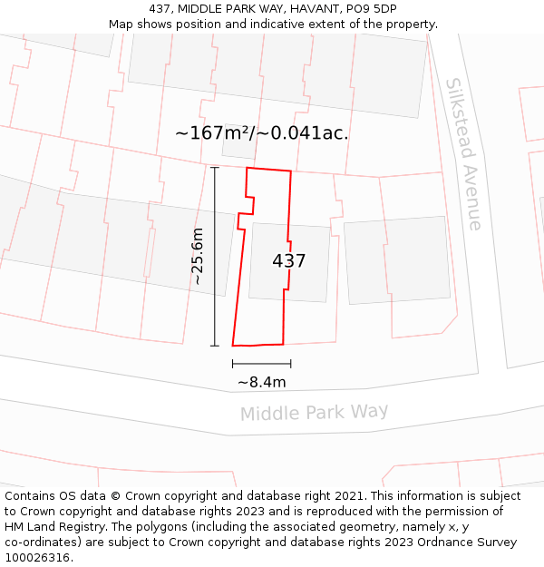 437, MIDDLE PARK WAY, HAVANT, PO9 5DP: Plot and title map