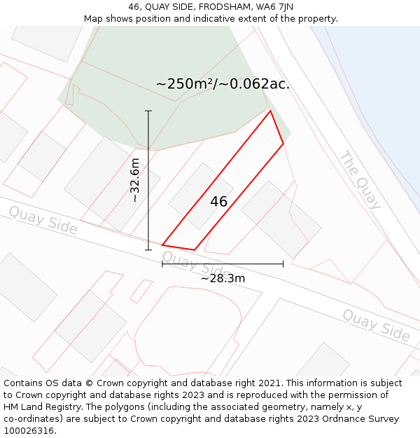 46, QUAY SIDE, FRODSHAM, WA6 7JN: Plot and title map