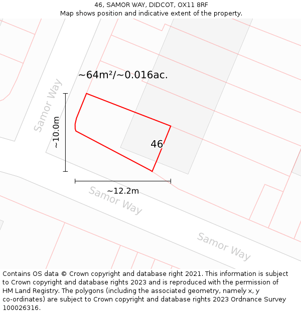46, SAMOR WAY, DIDCOT, OX11 8RF: Plot and title map