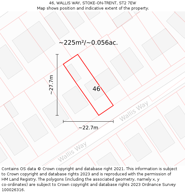 46, WALLIS WAY, STOKE-ON-TRENT, ST2 7EW: Plot and title map