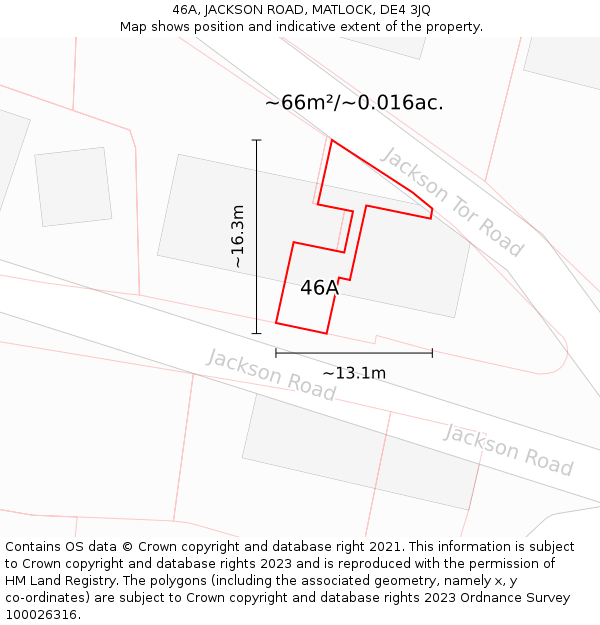 46A, JACKSON ROAD, MATLOCK, DE4 3JQ: Plot and title map