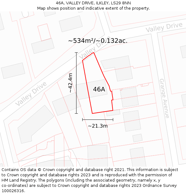 46A, VALLEY DRIVE, ILKLEY, LS29 8NN: Plot and title map