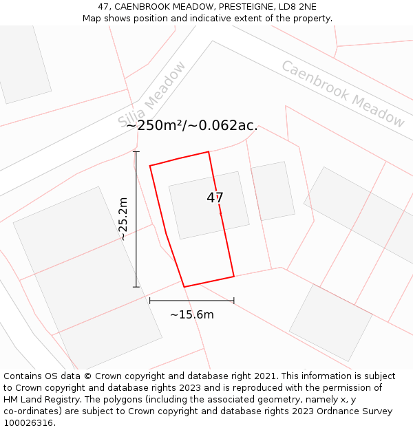 47, CAENBROOK MEADOW, PRESTEIGNE, LD8 2NE: Plot and title map
