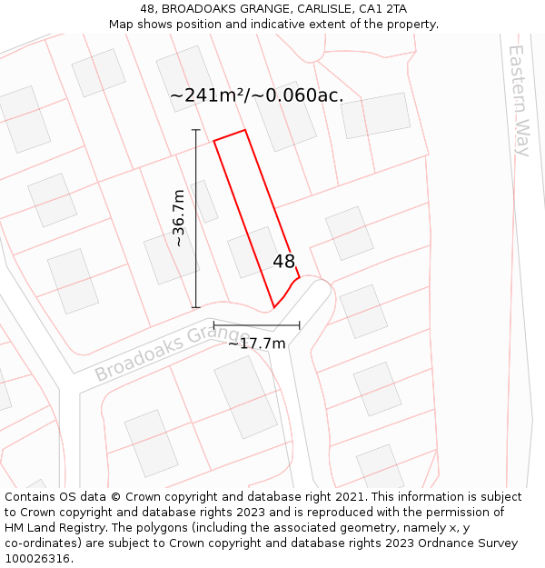 48, BROADOAKS GRANGE, CARLISLE, CA1 2TA: Plot and title map