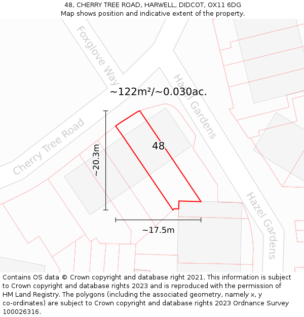 48, CHERRY TREE ROAD, HARWELL, DIDCOT, OX11 6DG: Plot and title map