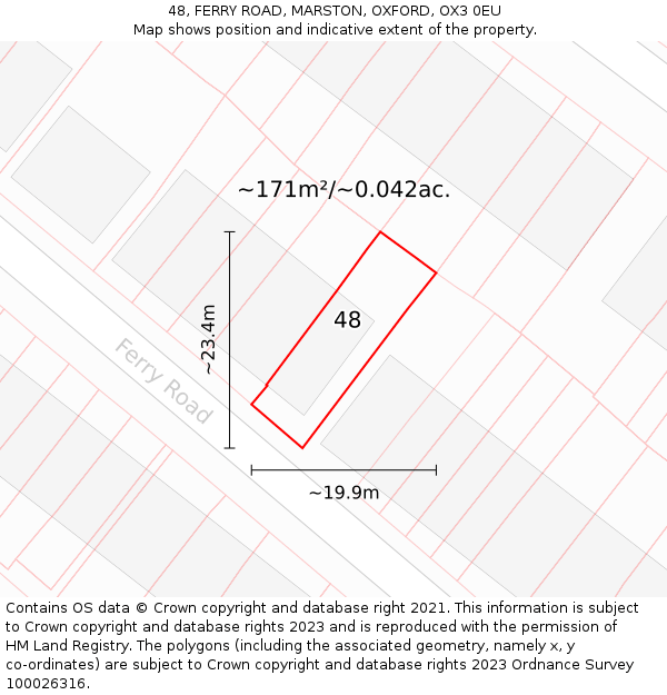 48, FERRY ROAD, MARSTON, OXFORD, OX3 0EU: Plot and title map
