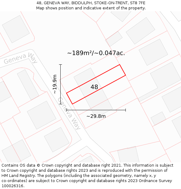 48, GENEVA WAY, BIDDULPH, STOKE-ON-TRENT, ST8 7FE: Plot and title map