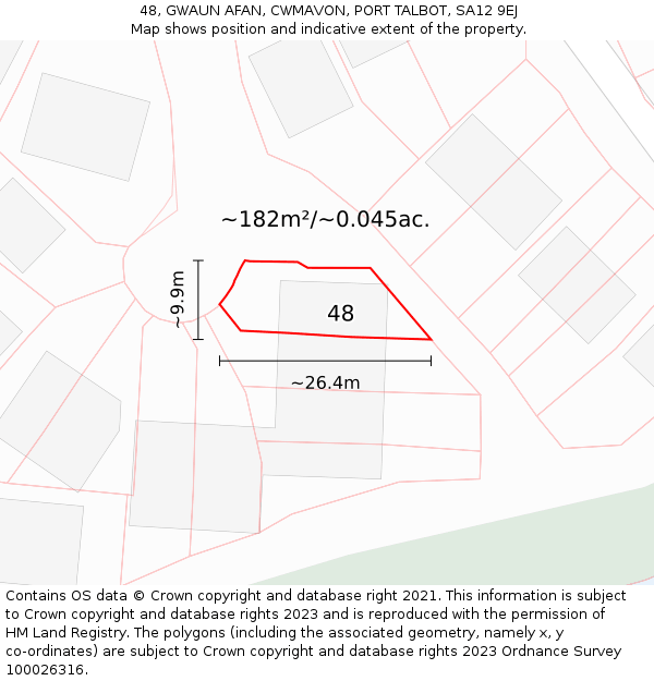 48, GWAUN AFAN, CWMAVON, PORT TALBOT, SA12 9EJ: Plot and title map