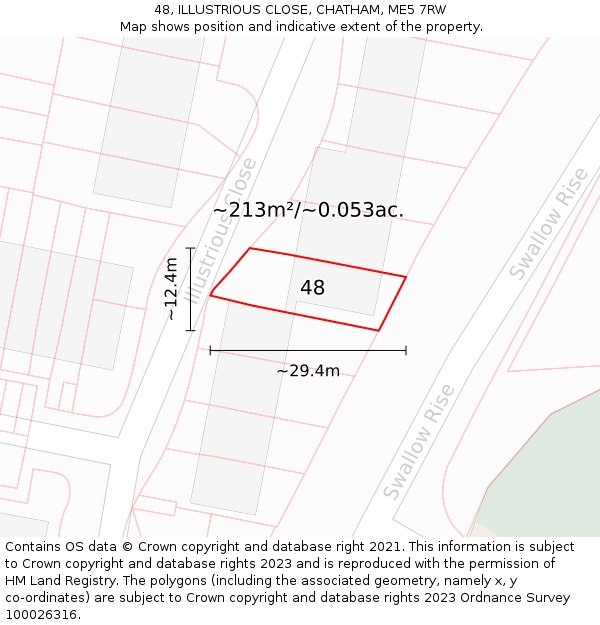48, ILLUSTRIOUS CLOSE, CHATHAM, ME5 7RW: Plot and title map