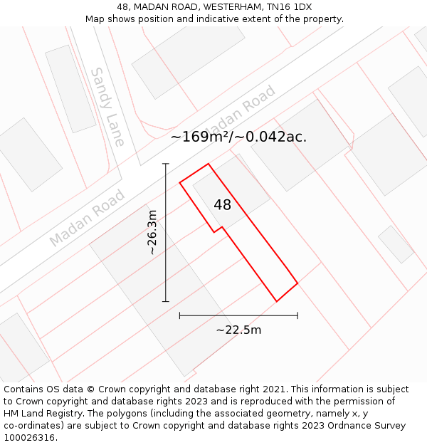 48, MADAN ROAD, WESTERHAM, TN16 1DX: Plot and title map