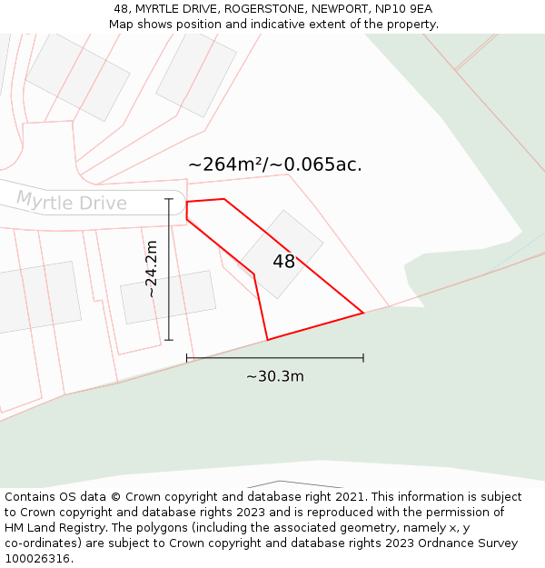 48, MYRTLE DRIVE, ROGERSTONE, NEWPORT, NP10 9EA: Plot and title map