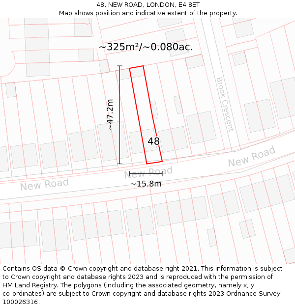 48, NEW ROAD, LONDON, E4 8ET: Plot and title map