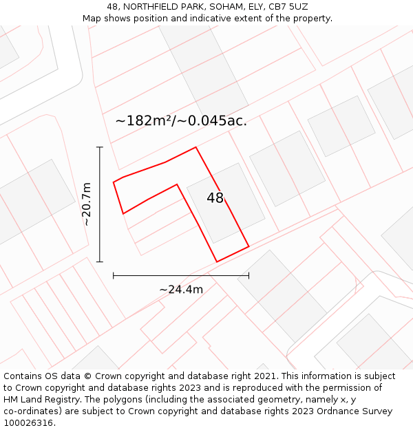 48, NORTHFIELD PARK, SOHAM, ELY, CB7 5UZ: Plot and title map