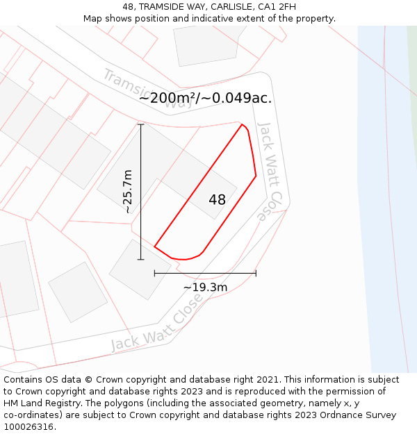 48, TRAMSIDE WAY, CARLISLE, CA1 2FH: Plot and title map