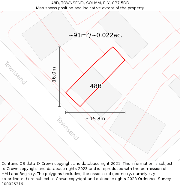 48B, TOWNSEND, SOHAM, ELY, CB7 5DD: Plot and title map